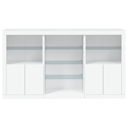 vidaXL Sideboard with LED Lights White 181.5x37x100 cm