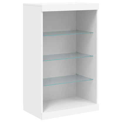 vidaXL Sideboard with LED Lights White 181.5x37x100 cm