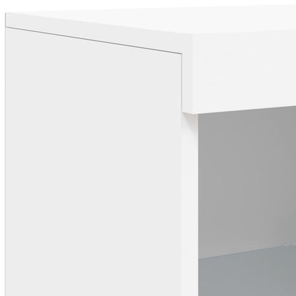 vidaXL Sideboard with LED Lights White 181.5x37x100 cm