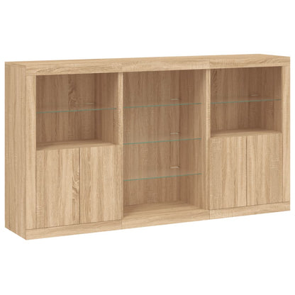 vidaXL Sideboard with LED Lights Sonoma Oak 181.5x37x100 cm