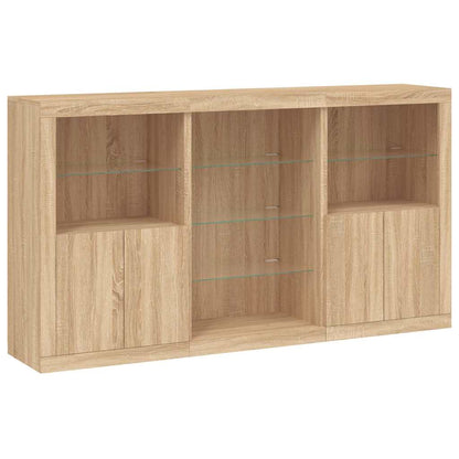 vidaXL Sideboard with LED Lights Sonoma Oak 181,5x37x100 cm