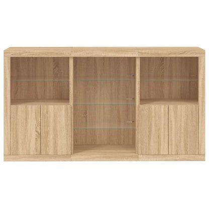 vidaXL Sideboard with LED Lights Sonoma Oak 181,5x37x100 cm