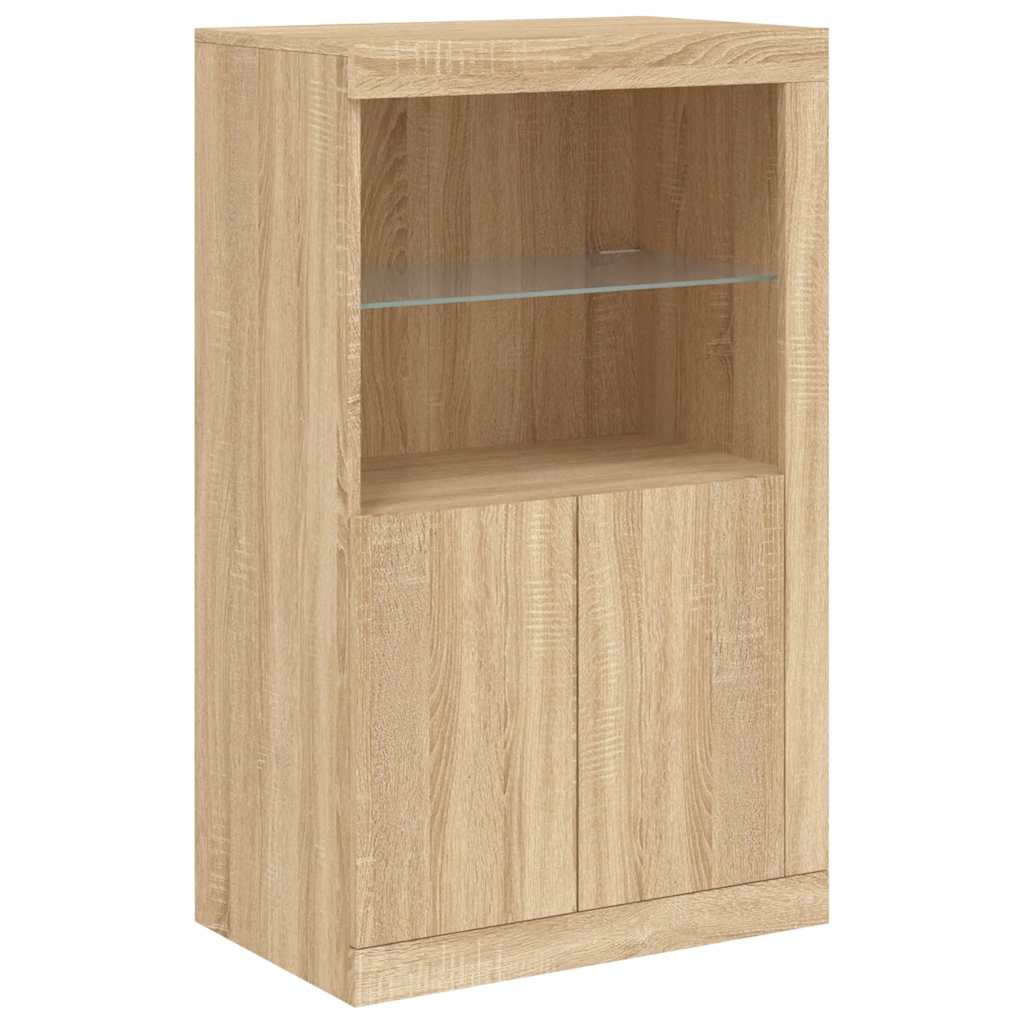 vidaXL Sideboard with LED Lights Sonoma Oak 181,5x37x100 cm