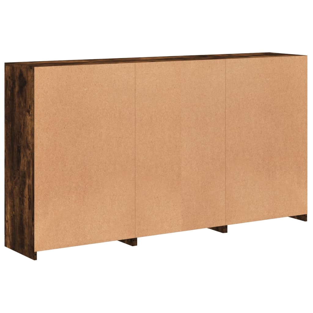 vidaXL Sideboard with LED Lights Smoked Oak 181,5x37x100 cm