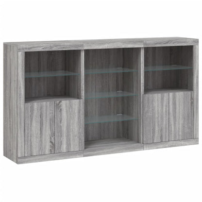 vidaXL Sideboard with LED Lights Grey Sonoma 181,5x37x100 cm