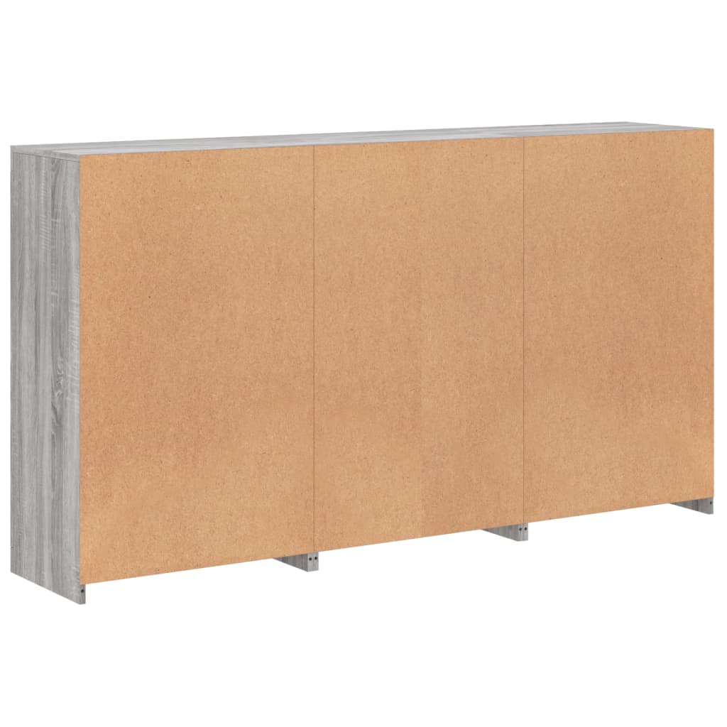 vidaXL Sideboard with LED Lights Grey Sonoma 181.5x37x100 cm