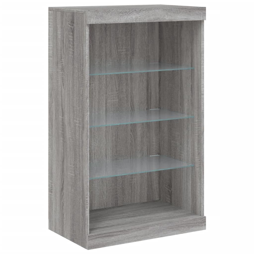 vidaXL Sideboard with LED Lights Grey Sonoma 181.5x37x100 cm