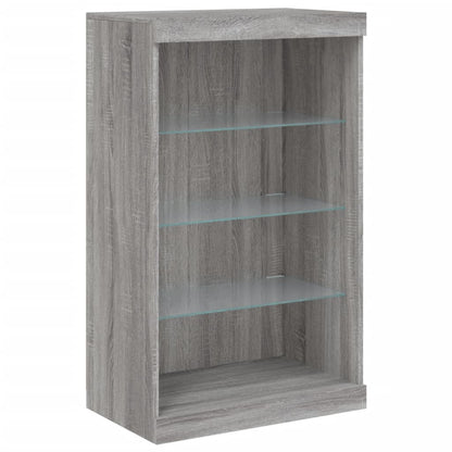 vidaXL Sideboard with LED Lights Grey Sonoma 181.5x37x100 cm
