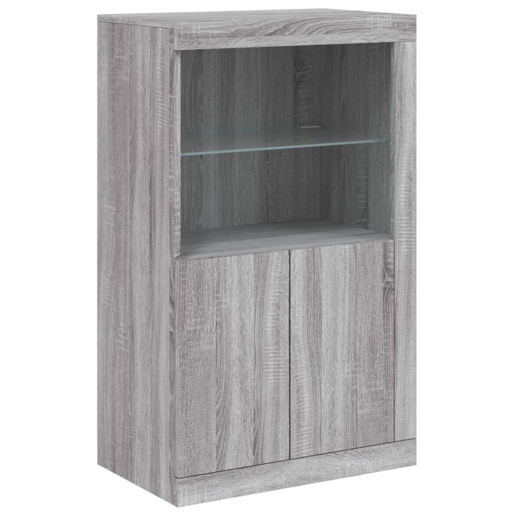vidaXL Sideboard with LED Lights Grey Sonoma 181,5x37x100 cm