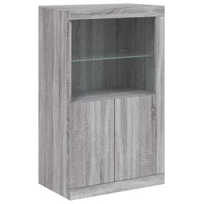 vidaXL Sideboard with LED Lights Grey Sonoma 181,5x37x100 cm