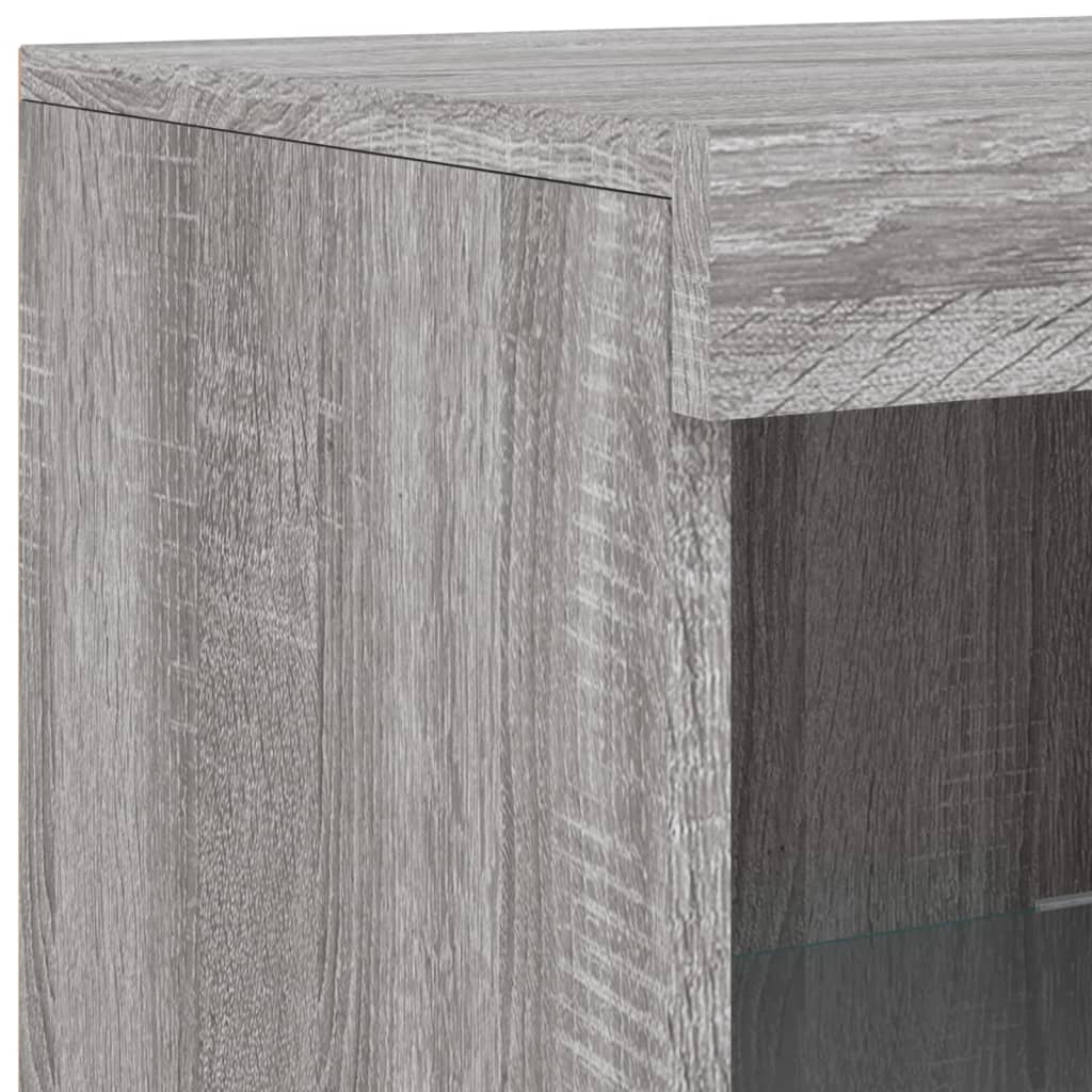 vidaXL Sideboard with LED Lights Grey Sonoma 181.5x37x100 cm