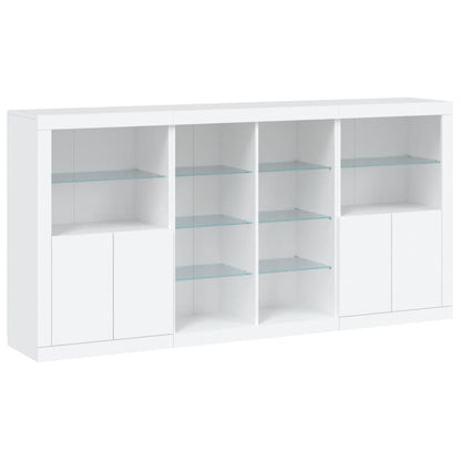 vidaXL Sideboard with LED Lights White 202x37x100 cm