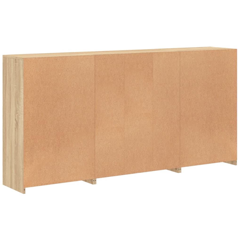 vidaXL Sideboard with LED Lights Sonoma Oak 202x37x100 cm