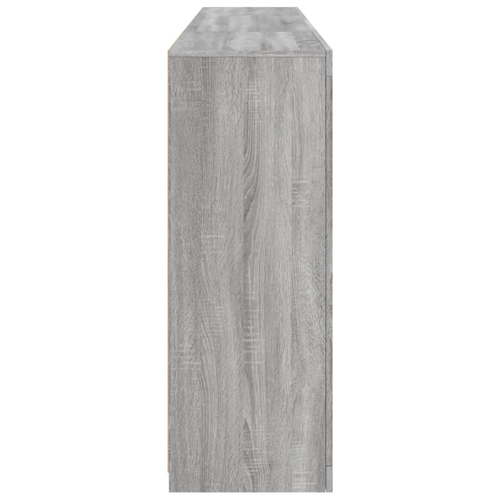 vidaXL Sideboard with LED Lights Grey Sonoma 202x37x100 cm