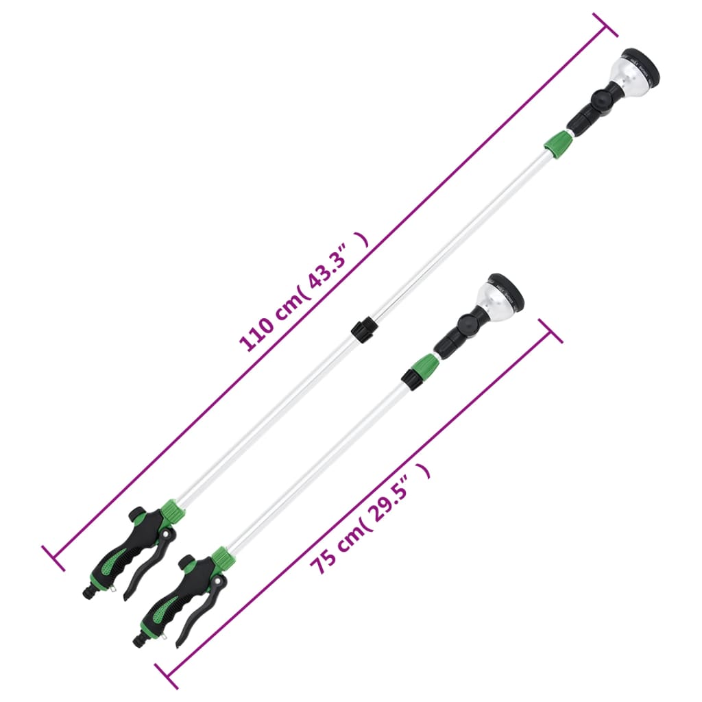 vidaXL Telescopic Spray Lance with 10 Patterns 75-110 cm
