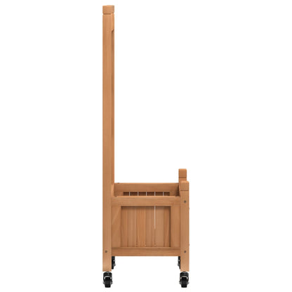 vidaXL Planter with Trellis and Wheels Brown Solid Wood Fir