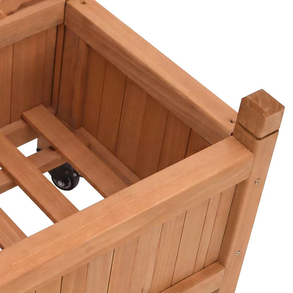 vidaXL Planter with Trellis and Wheels Brown Solid Wood Fir