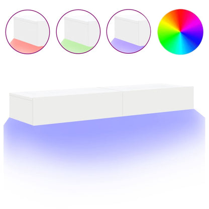 vidaXL 2 Piece TV Cabinet Set with LED Lights White 60x35x15,5 cm