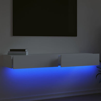 vidaXL 2 Piece TV Cabinet Set with LED Lights White 60x35x15,5 cm