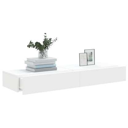 vidaXL 2 Piece TV Cabinet Set with LED Lights White 60x35x15,5 cm
