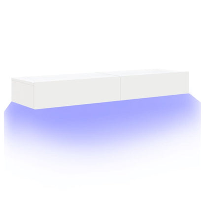 vidaXL 2 Piece TV Cabinet Set with LED Lights White 60x35x15,5 cm