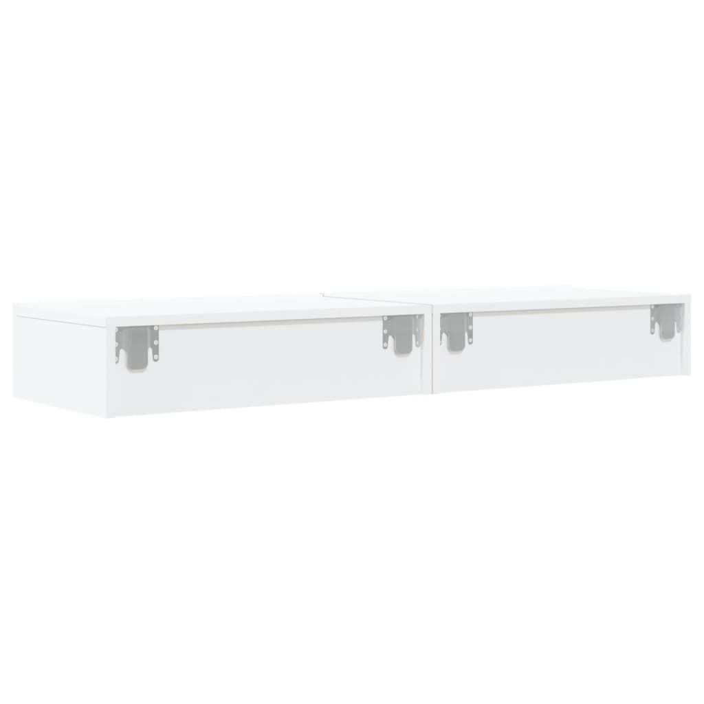 vidaXL 2 Piece TV Cabinet Set with LED Lights White 60x35x15,5 cm