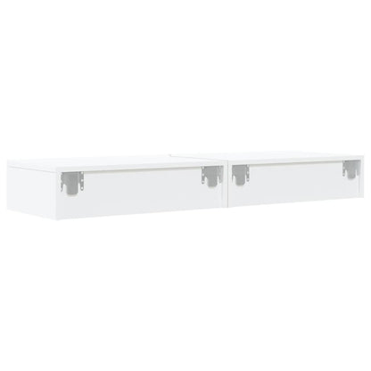 vidaXL 2 Piece TV Cabinet Set with LED Lights White 60x35x15,5 cm