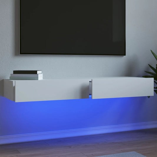 vidaXL 2 Piece TV Cabinet Set with LED Lights White 60x35x15,5 cm