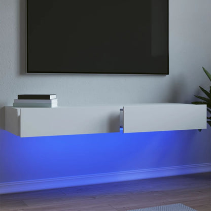 vidaXL 2 Piece TV Cabinet Set with LED Lights White 60x35x15,5 cm