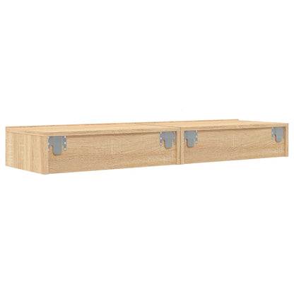 vidaXL TV Cabinets with LED Lights 2 pcs Sonoma Oak 60x35x15.5 cm