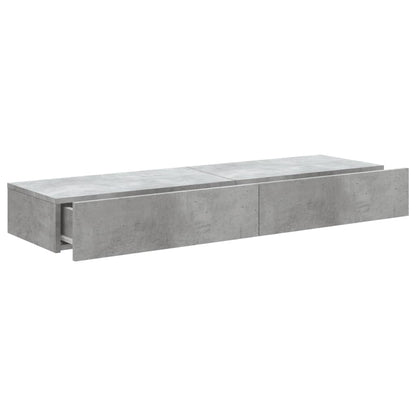 vidaXL 2 Piece TV Cabinet Set with LED Lights Concrete Grey 60x35x15,5 cm