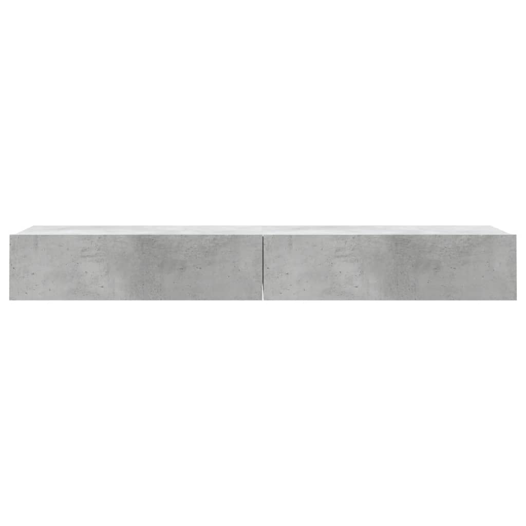 vidaXL 2 Piece TV Cabinet Set with LED Lights Concrete Grey 60x35x15,5 cm