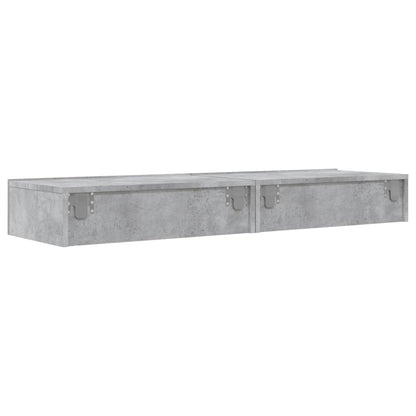 vidaXL 2 Piece TV Cabinet Set with LED Lights Concrete Grey 60x35x15,5 cm