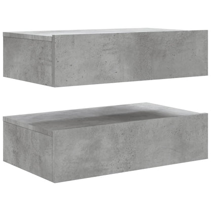 vidaXL 2 Piece TV Cabinet Set with LED Lights Concrete Grey 60x35x15,5 cm