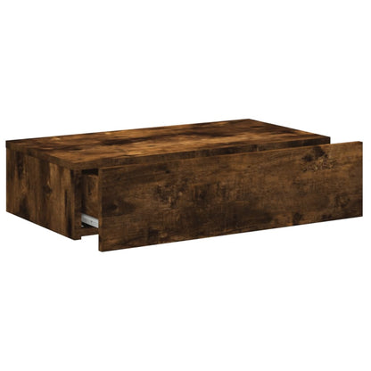 vidaXL TV Cabinet with LED Lights Smoked Oak 60x35x15.5 cm
