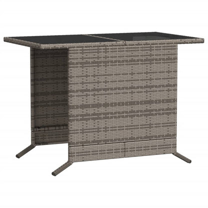 vidaXL 3 Piece Bistro Set with Cushions Grey Poly Rattan