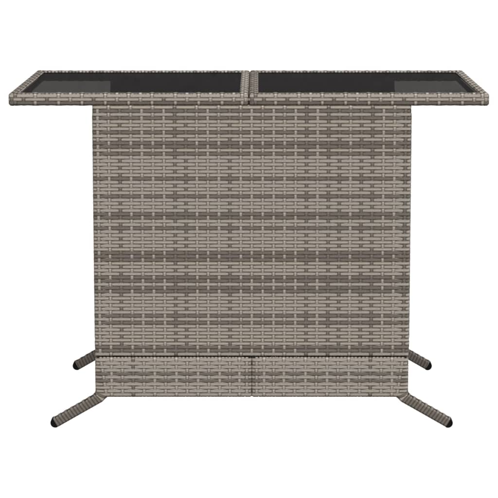 vidaXL 3 Piece Bistro Set with Cushions Grey Poly Rattan