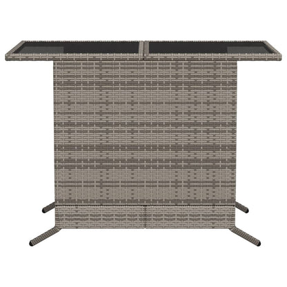 vidaXL 3 Piece Bistro Set with Cushions Grey Poly Rattan