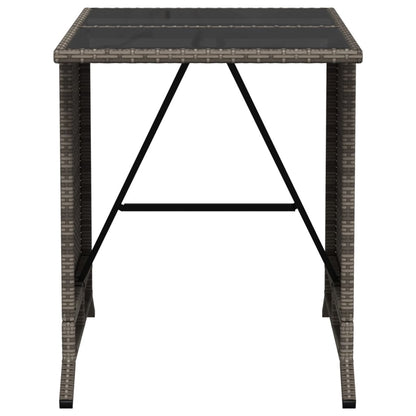vidaXL 3 Piece Bistro Set with Cushions Grey Poly Rattan