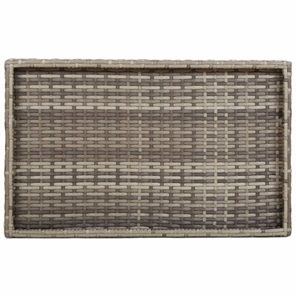 vidaXL Folding Tray Table Grey 65x40x75 cm Poly Rattan