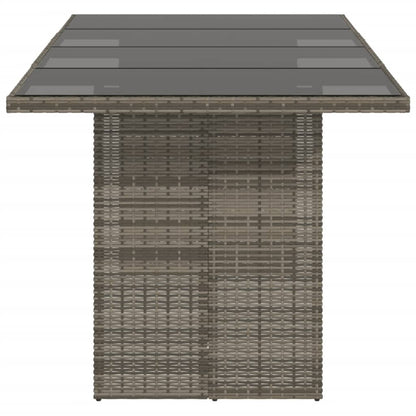 vidaXL Garden Table | Grey | Poly Rattan | Large | Durable | Garden Table