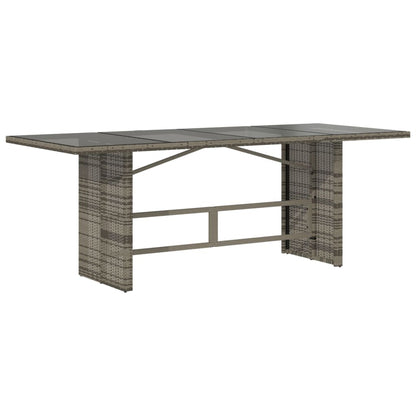 vidaXL Garden Table | Grey | Poly Rattan | Large | Durable | Garden Table