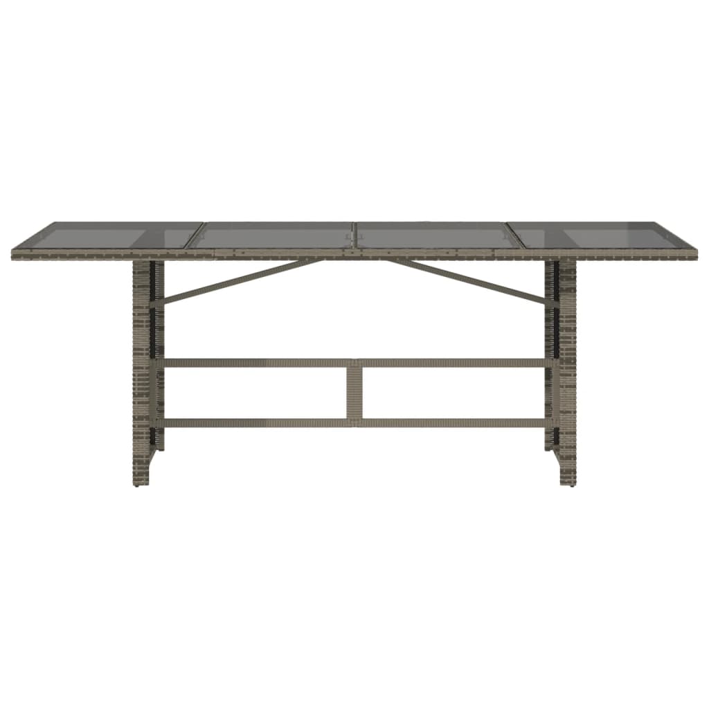 vidaXL Garden Table | Grey | Poly Rattan | Large | Durable | Garden Table
