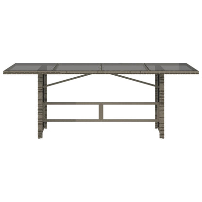 vidaXL Garden Table | Grey | Poly Rattan | Large | Durable | Garden Table