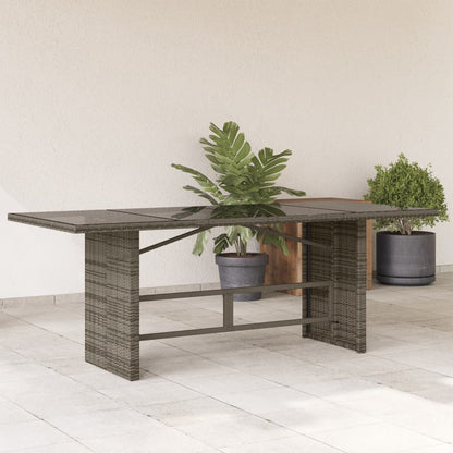 vidaXL Garden Table | Grey | Poly Rattan | Large | Durable | Garden Table