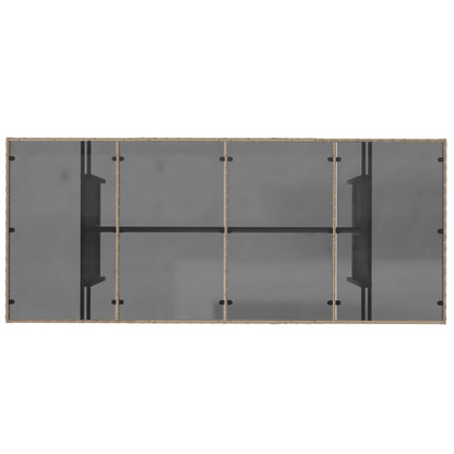 vidaXL Garden Table with Glass Top Beige 190x80x74 cm Poly Rattan