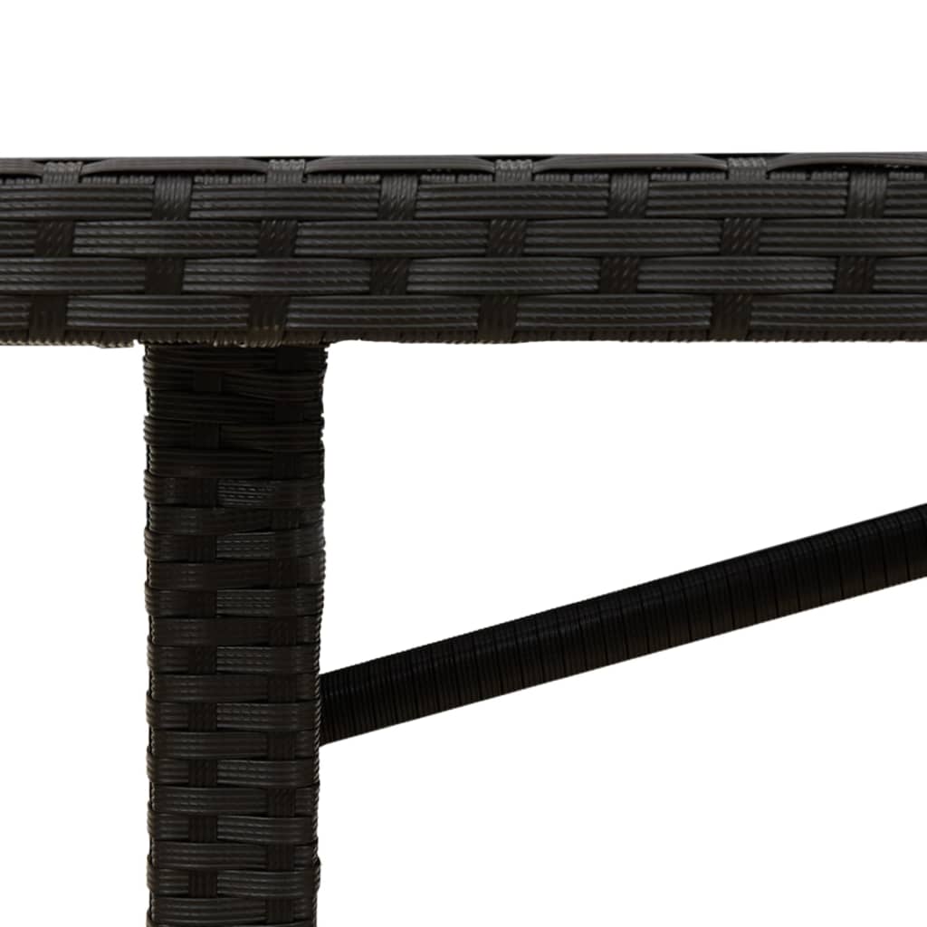 vidaXL Garden Table with Acacia Wood Top Black 190x80x74cm Poly Rattan