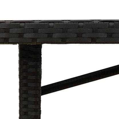 vidaXL Garden Table with Acacia Wood Top Black 190x80x74cm Poly Rattan