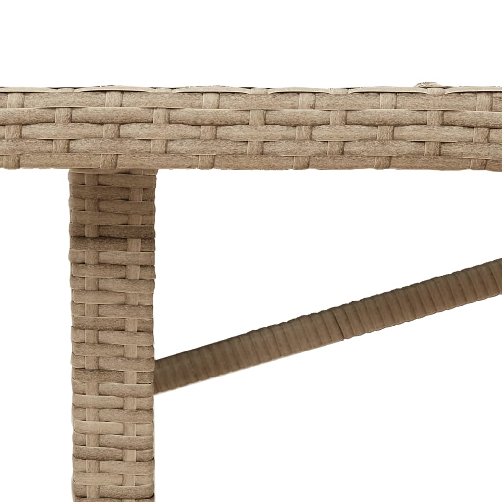 vidaXL Garden Table with Acacia Wood Top Beige 190x80x74cm Poly Rattan