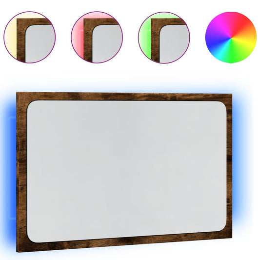 vidaXL LED Bathroom Mirror Sonoma Oak 60x8.5x38 cm Engineered Wood